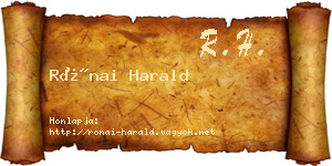 Rónai Harald névjegykártya